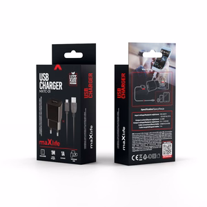 Maxlife MXTC-01 laturi 1x USB 1A musta + microUSB-kaapeli