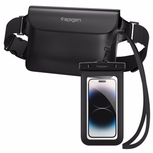 Spigen Aqua Shield A621 Vedenpitävä lantiolaukku + kelluva kotelo - Musta