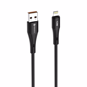 Kaapeli USB A - Lightning Forcell F-Energy 2,4A 12W Silikoninen 1 m C343 musta