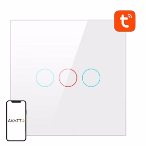 Avatto TS02-EU-W3 älykäs WiFi-valokytkin 3-suuntainen TUYA (valkoinen)