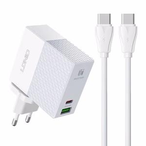 LDNIO A2620C USB, USB-C 65W seinälaturi + USB-C kaapeli