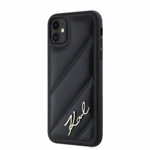 Karl Lagerfeld Diagonal Quilted Script Suojakuori iPhone 11 / Xr:lle - musta