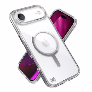 Speck Presidio Perfect-Clear MagSafe suojakuori iPhone Air -laitteelle, Clear / Silver -värinen