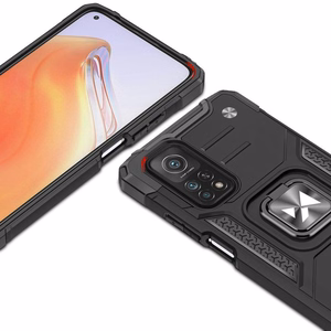 Wozinsky Ring Armor Tough Hybrid Case Cover + Magneettinen Mount Mi Poco M4 Pro 5G / Redmi Note 11 5G (Kiina) / Redmi Note 11T 5G / Redmi Note 11S 5G musta musta