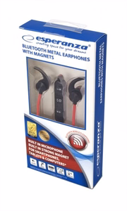 Esperanza EH186K – langattomat Bluetooth-urheilunappikuulokkeet, musta/punainen