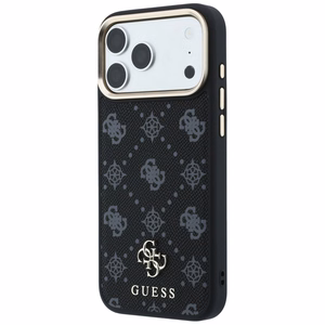 Guess Peony 4G Small Logo MagSafe-suojakuori iPhone 17 Pro Max / 18 Pro Max -malleille, musta