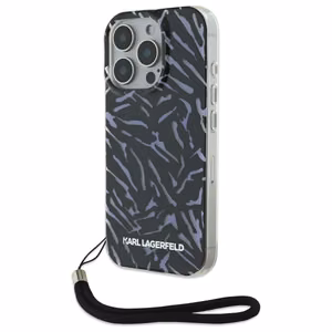 Karl Lagerfeld Zebra With Cord iPhone 16 Pro Max Suojakuori - Violetti