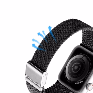 DUX DUCIS hihna MIXTURE II venyvä punottu Apple Watch 42 / 44 / 45 mm musta