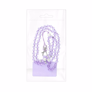 CRYSTAL DIAMOND Puhelimen nauha / narun pituus 74 cm (37 cm silmukassa) / kaulaan - violetti