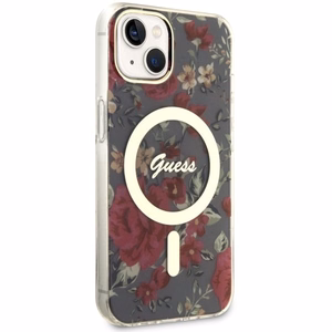 Guess Flower MagSafe suojakuori iPhone 14:lle - vihreä