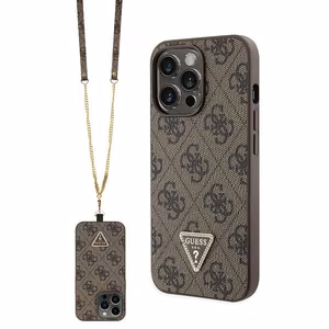 Guess GUHCP13LP4TDSCPW Suojakuori iPhone 13 Pro / 13:lle - ruskea Crossbody 4G Metal Logo