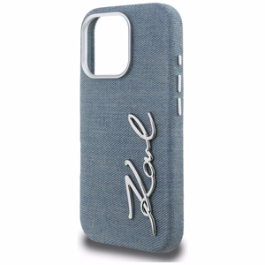 Karl Lagerfeld FW Jeans Signature Logo Suojakuori iPhone 16 Pro - sininen