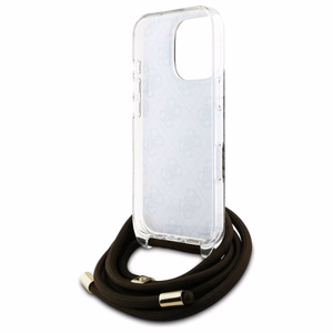 Guess Crossbody Cord 4G Print suojakuori iPhone 16 Pro:lle - ruskea