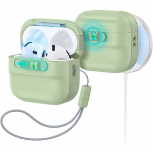 ESR Pulse HaloLock MagSafe  Apple AirPods 4 / 5 kuori, vaaleanvihreä