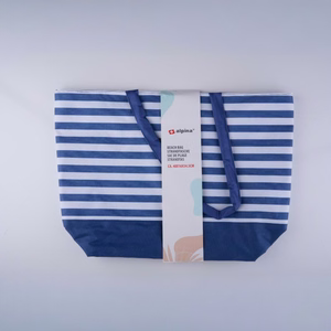 Alpina raidallinen rantalaukku, 49.3 × 16 × 34 cm, laivastonsininen ja valkoinen