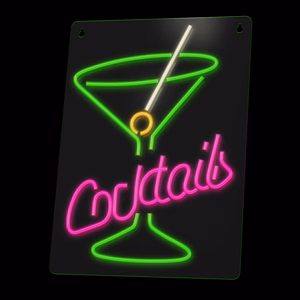 Neon PLEXI LED COCKTAILS vaaleanpunainen vihreä FPNE02X Forever Light