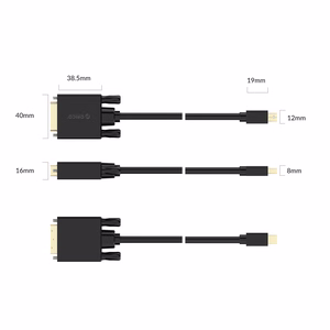 Orico XD-MDTD Mini DisplayPort–DVI, Full HD 60 Hz-kaapeli, 2 m – musta