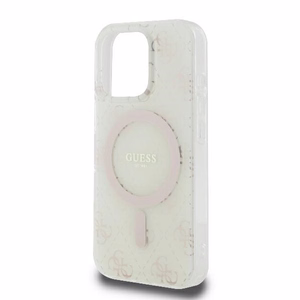 Guess IML 4G Background MagSafe Suojakuori iPhone 16 Pro:lle - valkoinen