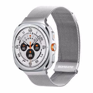 Dux Ducis MILANESE ranneke ruostumaton teräs magneettinen 47 mm hopeinen