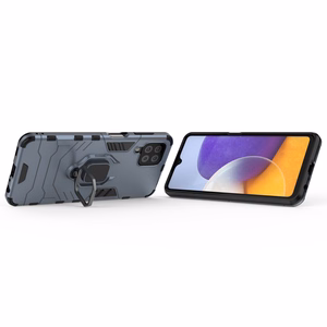 Ring Armor Case Kickstand Kova Rugged Cover Samsung Galaxy A22 4G sininen sininen