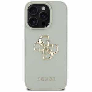Guess Grained Big 4G Logo Small Classic Logo suojakuori iPhone 16 Pro Maxille - vihreä
