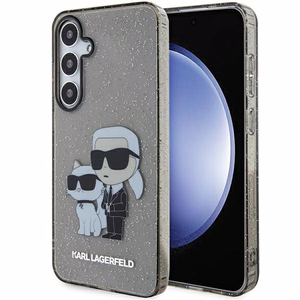Karl Lagerfeld Glitter Karl & Choupette kovakuori Samsung Galaxy S24+:lle - musta/musta
