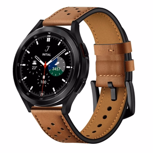 Tech-Protect Nahkaranneke Samsung Galaxy Watch 4 / 5 / 5 Pro / 6 / 7 / FE Ruskea