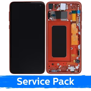 LCD-näyttö Samsung G970 S10e kehyksellä / Cardinal Red / (Service Pack)