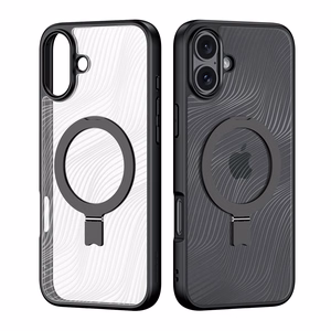 Dux Ducis Aimo Mag kotelo MagSafella ja jalustalla iPhone 16 - musta
