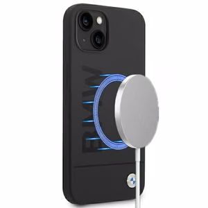 Kotelo BMW BMHMP14MSLBLBK iPhone 14 Plus 6.7 "musta / musta kovakotelo Silikoni allekirjoitus Logo Magsafe