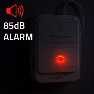 Qoltec 52651 maakaasun vuotoilmaisin | CH4 tunnistin | NG | Tuya | Wi-Fi | 85dB hälytys | LED