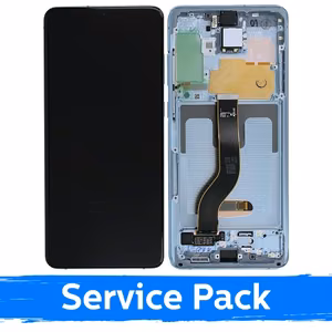 LCD Display Compatible With Samsung G986 (G985) S20 Plus With Frame / Cloud Blue / (Service Pack)