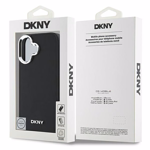 DKNY Plain Hopeinen Logo MagSafe iPhone 16:lle Suojakuori - Musta