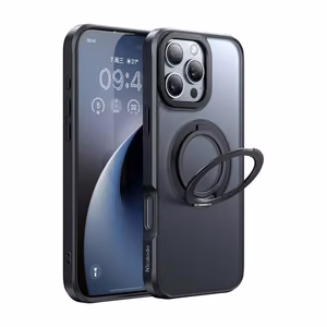 McDodo PC-4933 MagSafe kotelo iPhone 16 Pro Max jalustalla (musta)