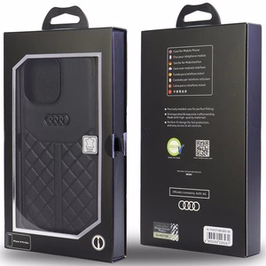 Audi Genuine Leather Suojakuori iPhone 13 Pro Max 6.7 musta/musta kova kuori AU-TPUPPCIP13PM-Q8/D1-BK