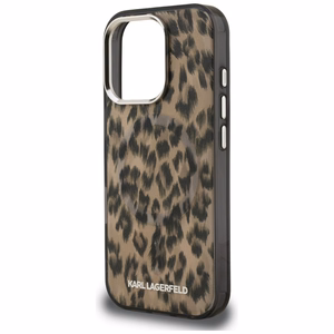 Karl Lagerfeld IML leopardikuvioinen MagSafe-suojakuori iPhone 16 Pro Max - ruskea