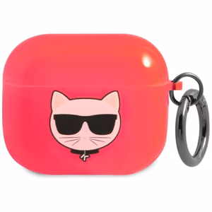 Karl Lagerfeld Choupette kotelo AirPods 3 - vaaleanpunainen