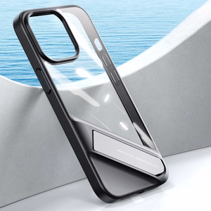 Ugreen Fusion Kickstand Suojakuori iPhone 13 Pro:lle - kova suoja geelireunuksella ja jalustalla, musta (90153)