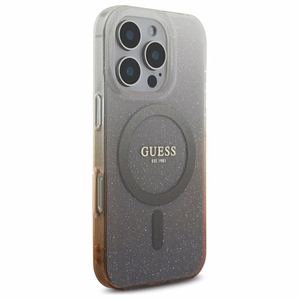 Guess IML Glitter Gradient MagSafe Suojakuori iPhone 16 Pro:lle - ruskea