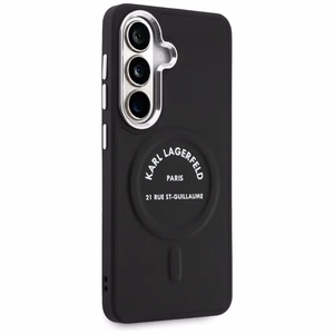 Karl Lagerfeld Embossed Ring RSG Logo MagSafe -suojakuori Samsung Galaxy S26+:lle - musta