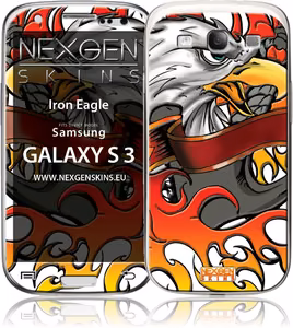 Nexgen 3D-tehosteinen koristetarra Samsung Galaxy S3 -laitteelle, Iron Eagle 3D