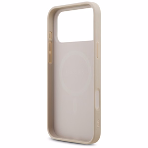 Guess Leather 4G Triangle Strass MagSafe suojakuori mallille iPhone 17 Pro Max / 18 Pro Max – vaaleanpunainen