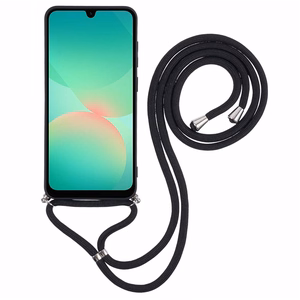 Samsung Galaxy A17 5G / A17 4G Case with Fiber Lining and Crossbody Strap - Black
