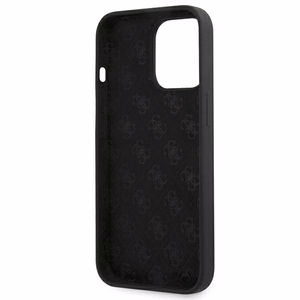 Guess GUHMP13XLSLMGBK iPhone 13 Pro Max 6.7" musta/musta kovakotelo Silikoni Script Kultainen logo MagSafe