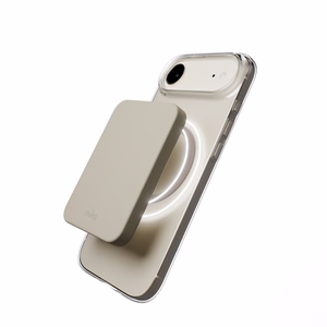 Puro Lite Mag TPU+PC suojakuori MagSafe-yhteensopiva iPhone 17 Air:lle - läpinäkyvä ruskealla renkaalla