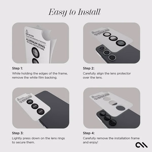 Case-Mate Aluminum Ring Lens Protector camera-lens glass for Samsung Galaxy S24+, black