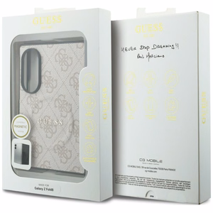 Vaaleanpunainen Guess 4G Classic MagSafe -suojakuori Samsung Galaxy Z Fold8 -puhelimelle