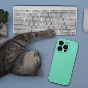Silikoninen Suojakuori 2mm iPhone 15 PRO MAX:lle MagSafe-yhteensopiva minttu
