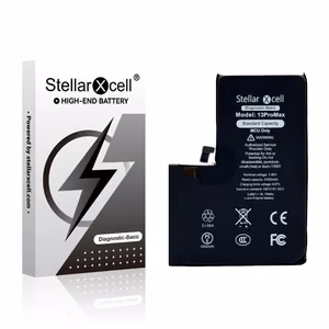 StellarXcell Diagnostic -akku Apple iPhone 13 Pro Max -puhelimeen, 4352 mAh (vakiokapasiteetti + laadukas BMS-kopio)