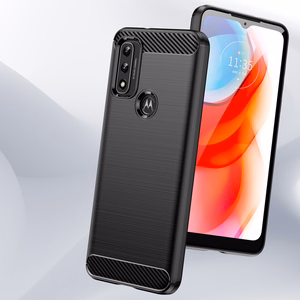 Carbon Case Flexible Cover Sleeve Motorola Moto G Play 2022 black